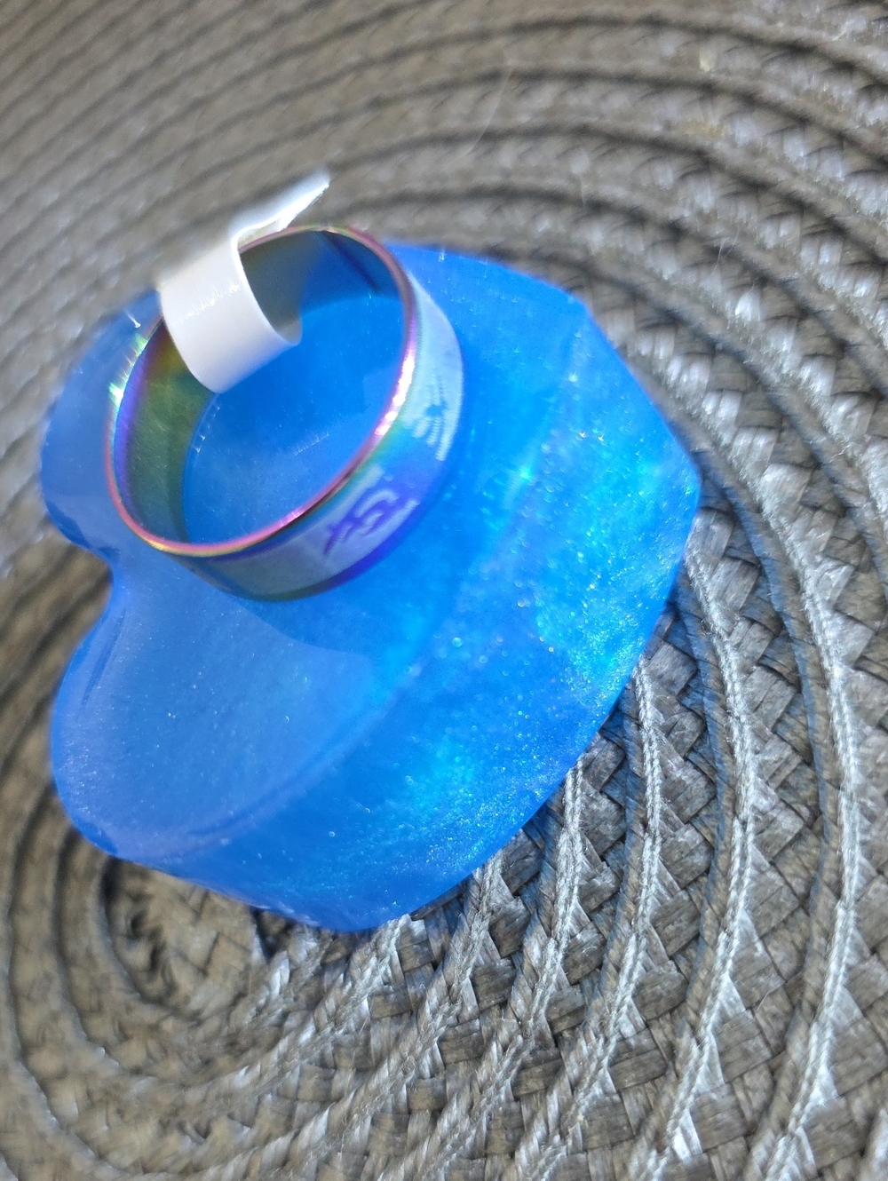 Iridescent Multicolor Stainless Steel Women’s Band Ring
